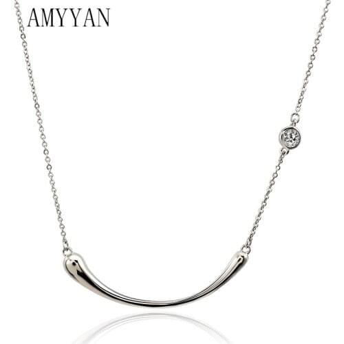 Punk Silver Color Zircon Necklace Chain European Female Fashion Pendants Long Women Men Collar Jewelry Choker