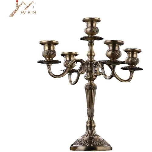 Candle Holders Bronze Candelabra Metal 5-arms/3 arms Candlesticks Wedding Decoration Candle Stand Table Centerpiece 50XX145