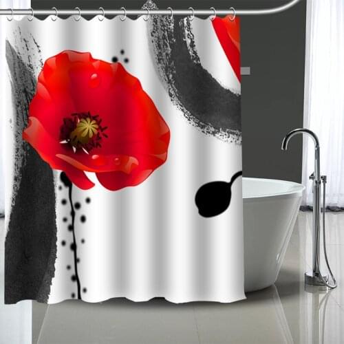 Custom Poppy Shower Curtain Modern Fabric Bath Curtains Home Decor Curtains More Size Custom Your image