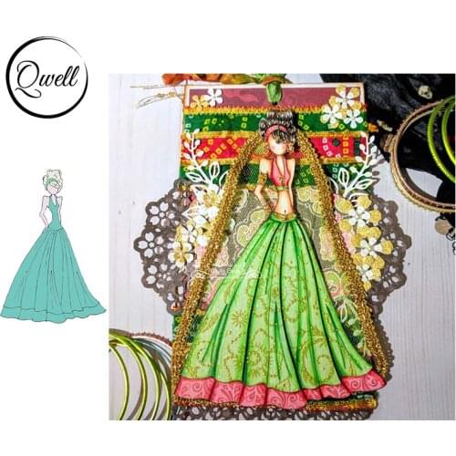 QWELL Clear Silicone Stamps Slim Girl Long Dress for DIY Scrapbooking Paper Craft Cards Decoration Album 2021 New 6*8 inch