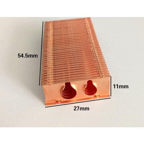 Custom Pure copper cooling fin radiator-fan fin 27*54.5*11mm DIY Heat Sink cooling fin cooler