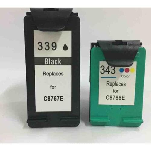 Vilaxh 339 343 2pcs compatible Ink Cartridge For HP 339 343 Photosmart 2575 2610 2710 8050Deskjet 5740 5745 5940 6520 6540