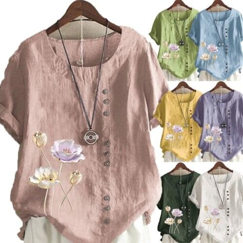 Clothing for Women Round Neck Pullover Graphic Tee Fashion Printing Summer Shirt Short Sleeve Loose Shirt Casual Tops