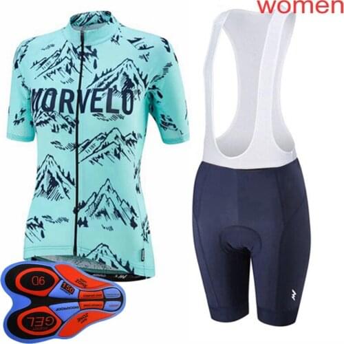Womens Cycling jerseys Suit quick dry mtb bike shirt bib pants set Short sleeves Bicycle Sports Uniform roupa ciclismo Y21012903