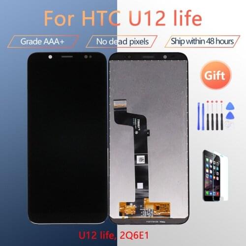 For HTC U12 life LCD screen assembly touch glass,For HTC 2Q6E1 LCD Display original Black