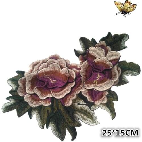 1PC/3D Multicolor Lace Patch Fabric Peony Applique Computer Embroidered Flowers Stage Clothes Diy Accessories RS1139