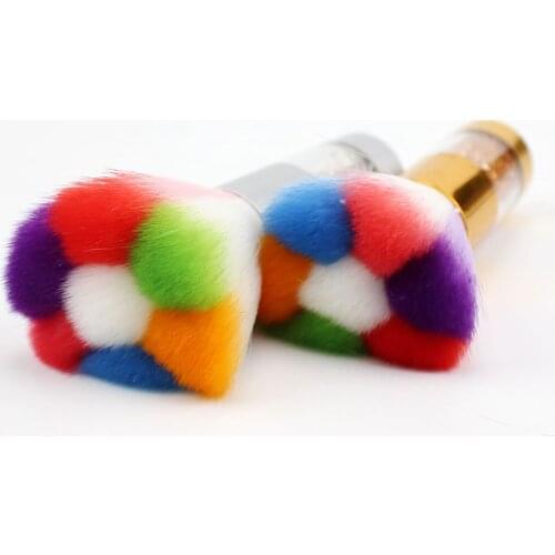 1 Pc Rainbow Cleaners Nail Art Brushes For Dust Collector Nails Professional Equipment For Manicure Vacuum Cleaning Brush Tools