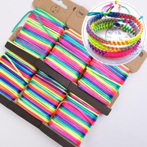 10M/Roll Gradient Color Hand-woven Rope Jewelry Decoration High Quality Nylon DIY Handmade for Bracelet Pendant