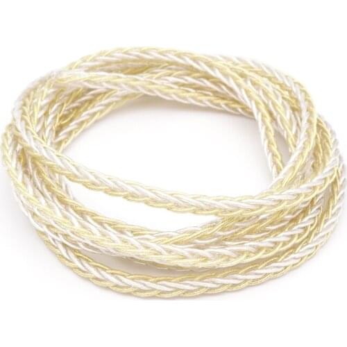 10meters Single crystal copper silver plated wire silver and gold mix upgrade cable