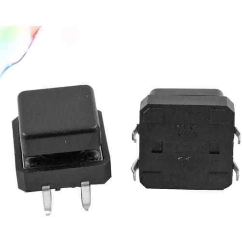 20 Pcs PCB Momentary Tactile Push Button Switch 12 x 12 x 12mm 4 Pin DIP w Cap