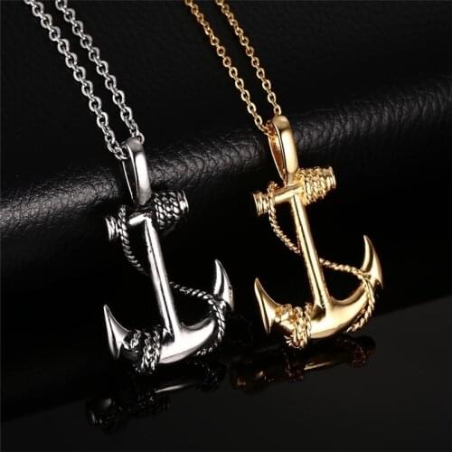 2020 Domineering Mens Pirate Anchor Necklace Retro Hot Sale Mens Necklace Jewelry Wholesale