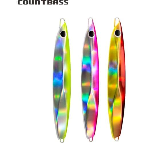 Countbass 3PCS Jigging Fishing Lures 60g 80g 100g 120g 150g, Saltwater Slide Jigs Leurre Lead Metal Fish Bait Snapper Lure