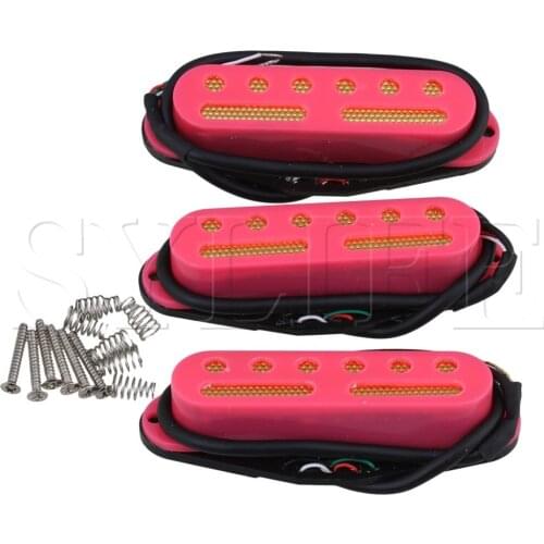 3xPink Electric Guitar Single Coil Pickup Exchange Humbucker 48/50/52mm