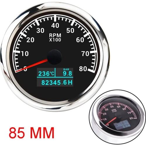 8000 RPM Tachometer With Water Temperature Oil Pressure Gauge EngineTotal Hours 3 In 1 Tacho Meter 3000 4000 6000 rpm Gauge