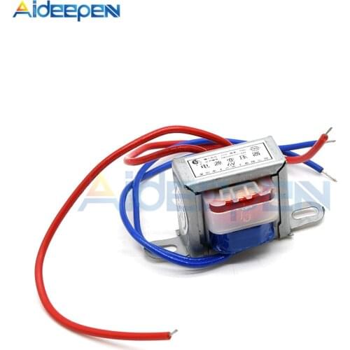 AC 6V 9V 12V Output Voltage 1W EI Copper Core Input 220V 50Hz~60Hz Single Voltage 2 Line Copper Power Transformer