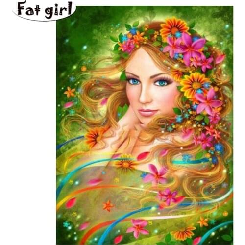 Flower Fairy Elf Beauty Illustration 5D Diamond Painting mosaic cross stitch full square diy embroidery Round drill Wall art