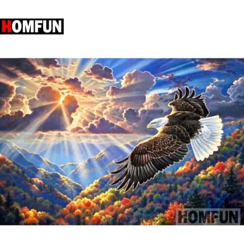 HOMFUN Full Square/Round Drill 5D DIY Diamond Painting "Animal eagle" Embroidery Cross Stitch 5D Home Decor Gift A16386