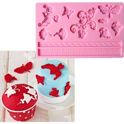 Butterfly Border Silicone Mold for Fondant and GumPaste Mold Cake Decorating Supplies Cupcakes Bakeware Tools