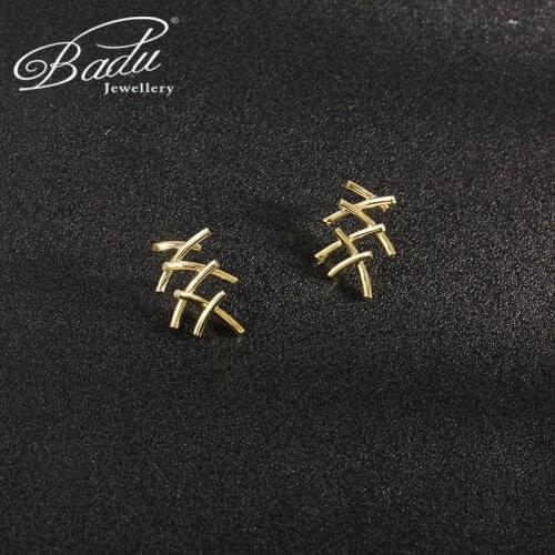 Badu 2021 Fashion Vintage Ladies Earrings Cross Gold Metal Drop Earrings Fashion Jewelry Accessories