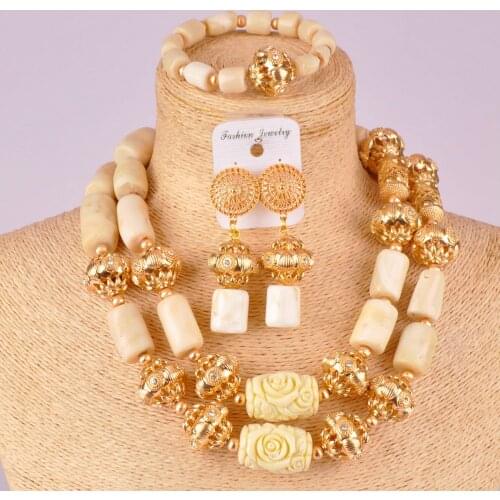 White african wedding coral beads jewelry set 21-2