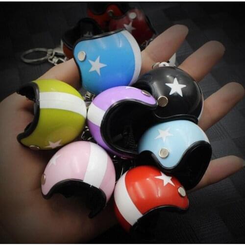 New Motorcycle Helmet Keychain Female Mens Hard Hat Heavy Metal Rock Car Keychain Bag Keychain Gift Jewelry key Car Accessories