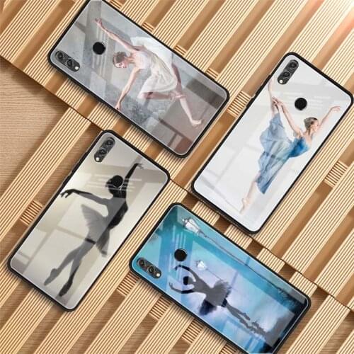Ballet Girl Tempered Glass Phone Case For Huawei P20 P30 P40 P40 Lite Pro Psmart Mate 20 30 Cover Shell