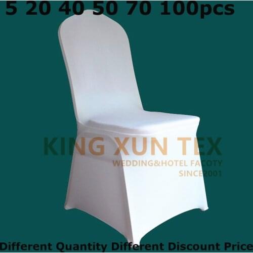 5-100 White Color Spandex Chair Cover For Wedding Christmas Dining Stretch Chair Cover Deocration
