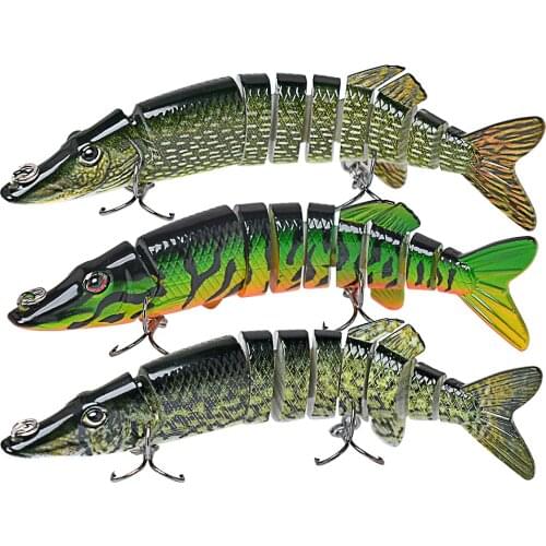 Cibisong 3Pcs Bass Fishing Lure Multi Jointed Lures For Bass Segmented Swimbaits Wobbler Crankbait Slow Sinking Swimming Lures