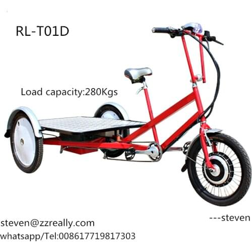Cheaper price RL-T01D 3 wheels electric cargo bike pedal trike tricycle food delivery trike scooter for adult