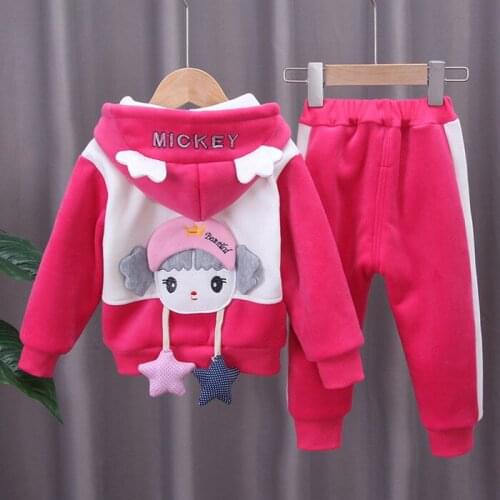 Childrens clothing winter childrens suits female 0-5 years old children 3 babies baby winter sweaters plus velvet thickening