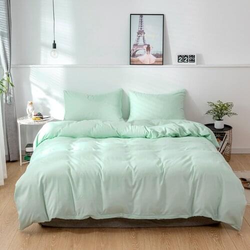 Home Textile Solid Color 2/3 pcs Bedding Set Sanding Duvet Cover Set Comfortable Bed Linens (No include Sheet) Single Queen King