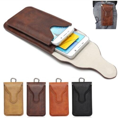 Double Layer Design Mountain Climbing Waist Leather Bag, Back for iPhone8/7Plus 6/6s Plus Note5 4 ,Front for Samsung S5 S6 Case