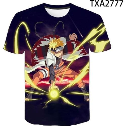 2021 Summer New Mens and Womens T-Shirts 3D Printing Japanese Anime Kakashi Childrens Casual Fashion Top