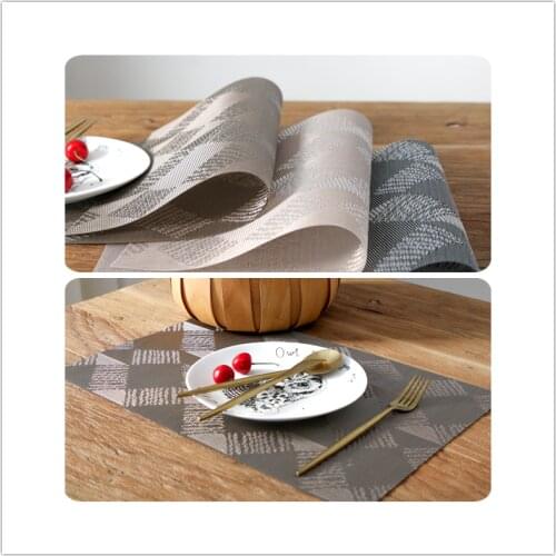 Geometry PVC Placemat For Dining Table Heat Resistant Waterproof Kitchen Placemat Coaster Set 45x30cm Posavasos
