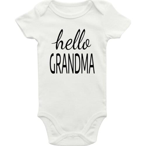 Hello Grandma Printing New Born Baby Clothes One-Pieces Baby Rompers Girl Toddler Clothing Infant Kids Boys Jumpsuit Outfits