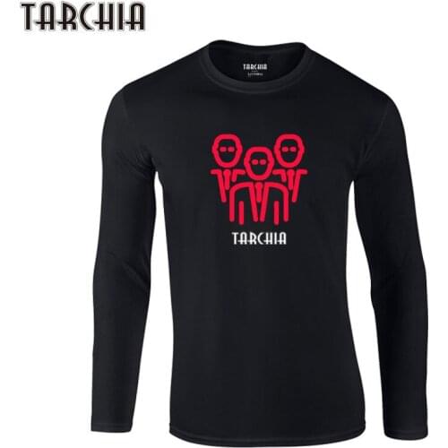 TARCHIA 2021 Business New Brand Eur Size Free Shipping Long Sleeve Tee Punk Band Print Mens T-Shirt 100% Cotton Plus Homme