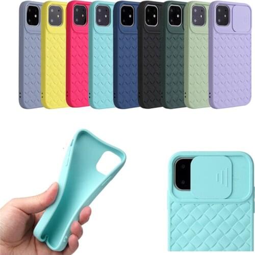 TPU Soft CamShield Case Slim Slide Camera Protection Cover for iPhone 12 Mini 11 Pro Max XR 8 Plus SE Candy Color Phone Case