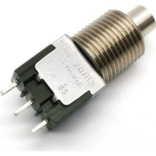 Original new 100% MB-2011LB 6A250VAC self locking metal button switch opening 12mm