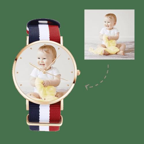 Fathers Day Gifts Unisex Engraved Photo Watch Color Strap,Personalized Photo Watch,Custom Photo Watch,Personalized Custom Watch