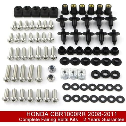 Fit For Honda CBR1000RR 2008 2009 2010 2011 Stainless Steel Full Sets Fairing Bolts Kits Bodywork Screws Clips Grommets