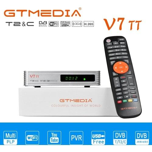 GTMEDIA V7 TT DVB-T/T2/Cable/J.83B Digital Wifi TV Box Receiver USB PVR Ready Support multi PLP Support USB PVR Stock Now Spain