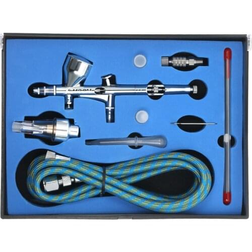 KKmoon Profession Airbrush Kit Dual Action Spray Gun Gravity Feed paint gun 9cc 0.2/0.3/0.5mm Air Brush for Art Body Painting