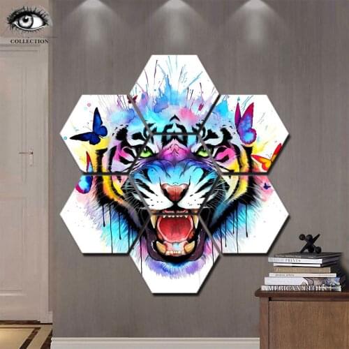 Secrets Design by Pixie Cold Modular Poster HD Prints Home Decor 7 Pieces Flower Tiger Canvas Paintings Wall Art Pictures