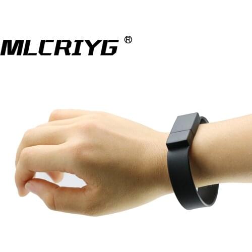 Silicone Bracelet Wrist Band pendrive 32GB 64GB 128GB 16GB 8GB 100% real capacity USB Flash Drive memory Stick U Disk Pen drives