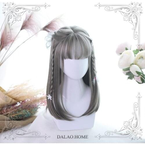 Special Offer High Quality Multi-Colored Harajuku Soft Girl Lolita Middle Long Straight Wig Costume Party
