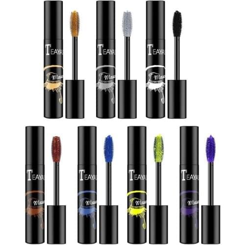 1Pcs Color Mascara Waterproof Fast Dry Blue Purple Gold Eyelashes Black Lengthening Curling Mascara Lengthen Color Makeup Tool
