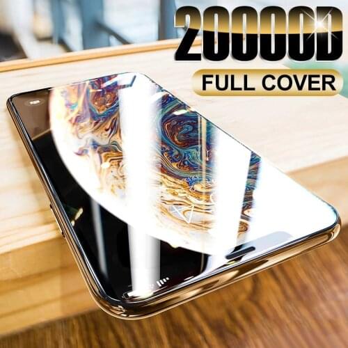 20000D Full Cover Protective Glass For iPhone X XR Xs Max Screen Protector On iPhone 11 12 Pro Max Mini Tempered Glass Film Case