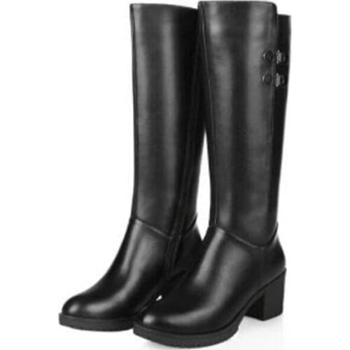 35-41 Womens Winter Shoes Knee High Boots Plus Big Size High Quality Faux Suede Brand Women Shoes Wool Women Winter Boots