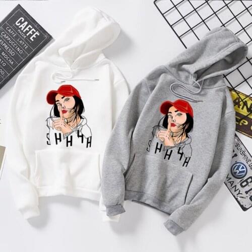Womens Hoodies Full Sleeve Hoodie Cute Girl Print Sweatshirt Kawaii Hoodies Women Hoody