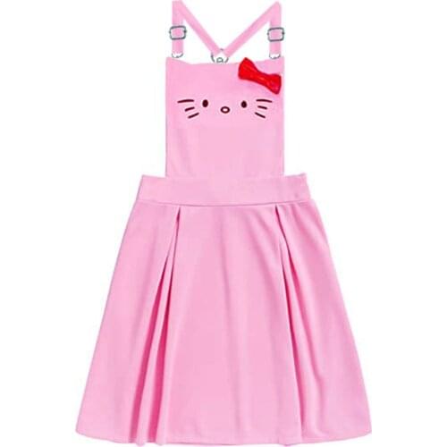 Womens Cute AB/DL Adult Baby Overalls Skirt Romper Decor Suspenders Dress